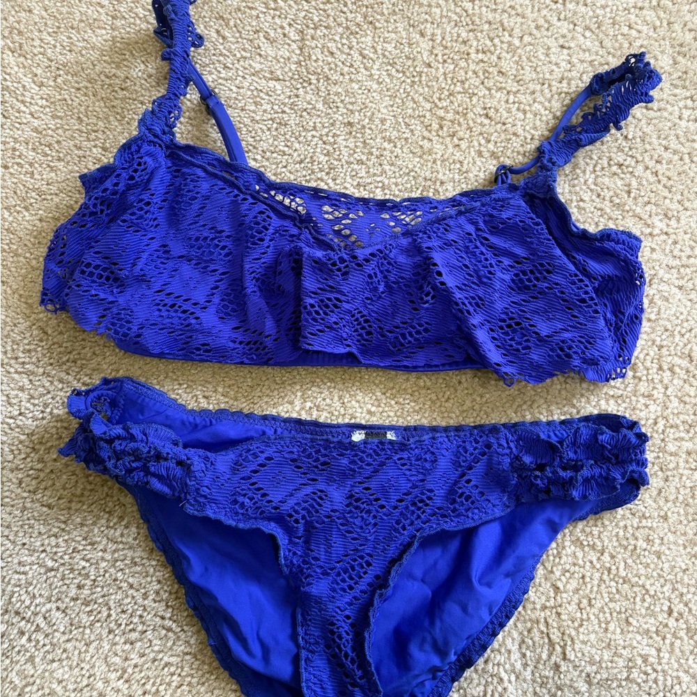 BECCA Royal Blue Lace Bikini Set